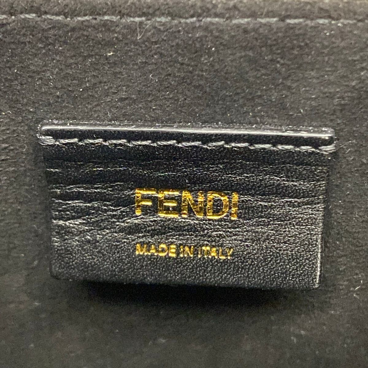 Fendi Shoulder Bag Pack Yellow Black Leather — view 8