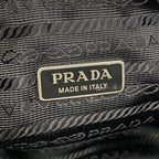 Prada Shoulder Bag Terry White Black Strap Removable — view 9