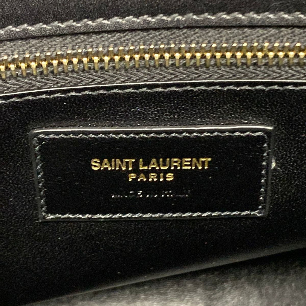 Saint Laurent Paris Handbag Fermoir Top Handle Bag Black Leather — view 9