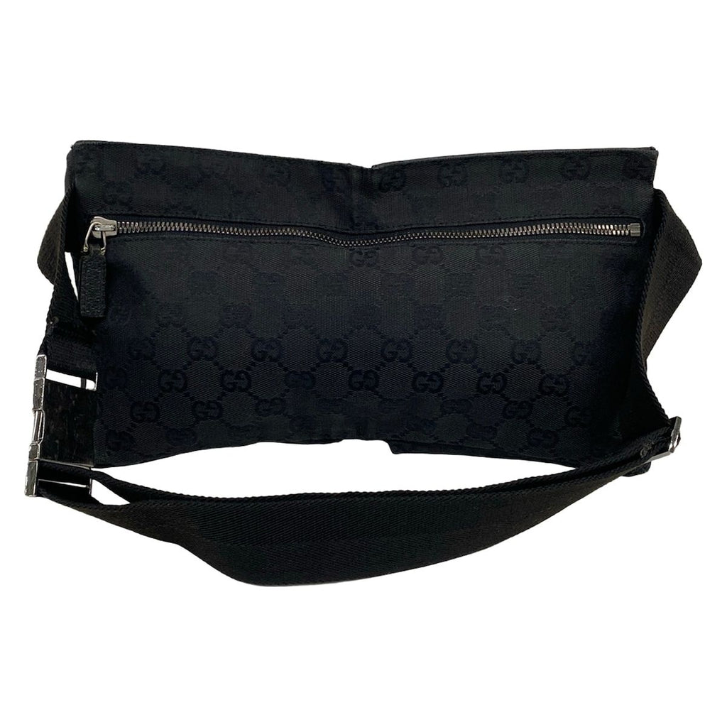 Gucci Waist Pouch GG Pattern Black Leather — view 3