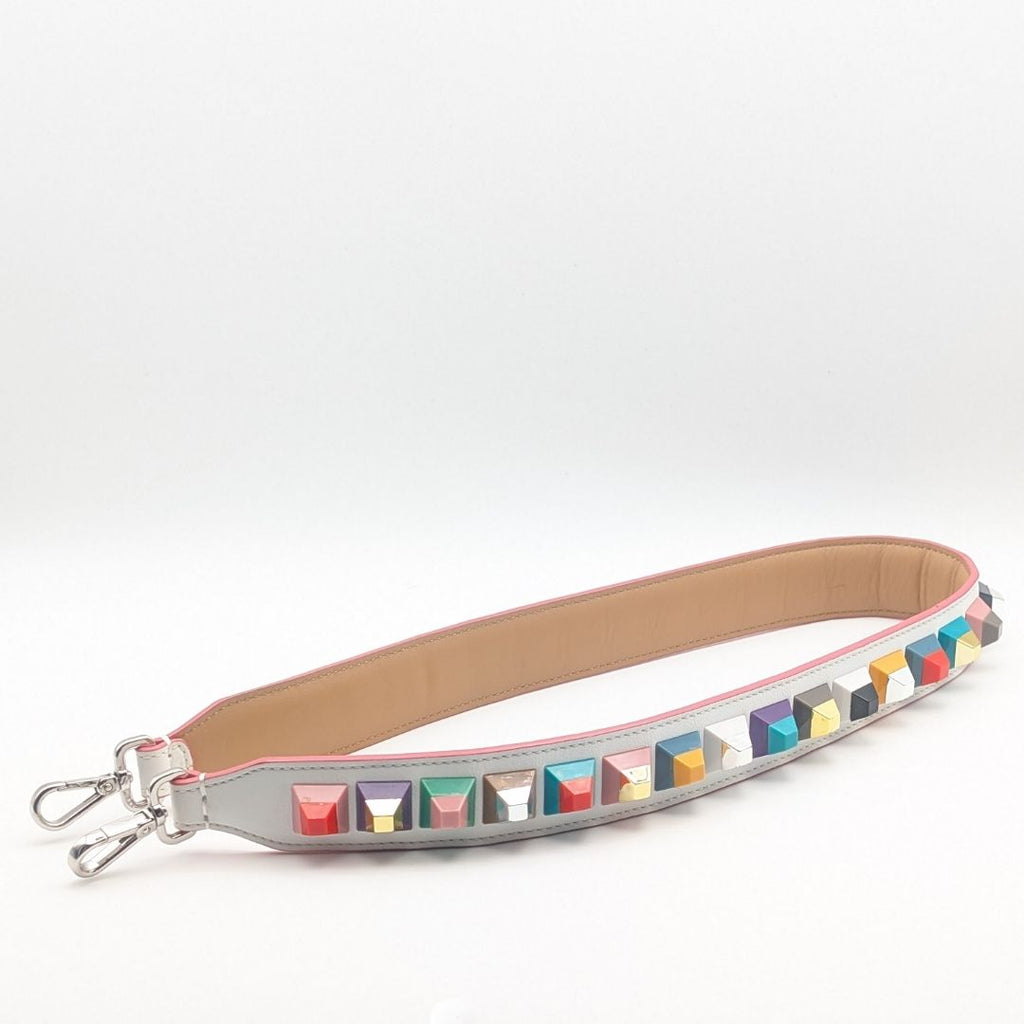 Fendi Shoulder Strap Long Studded Multicolor Silver