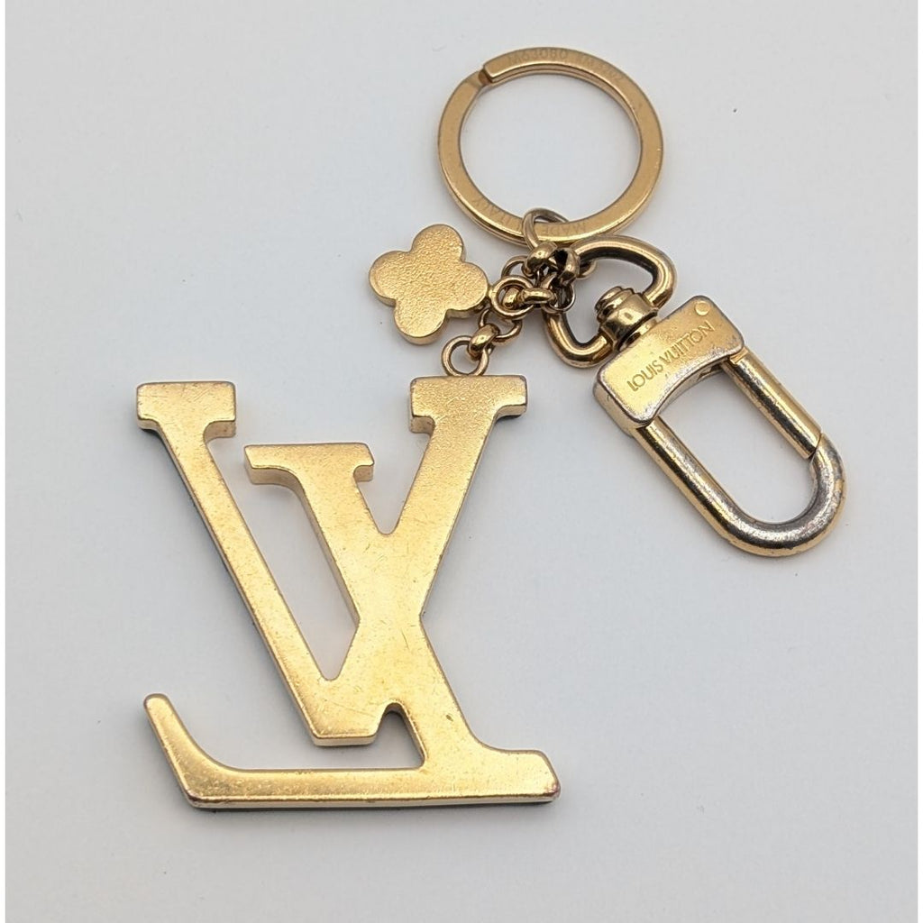 Louis Vuitton Porte Cles Capucines Key Holder Charm Gold Black LV Logo — view 4