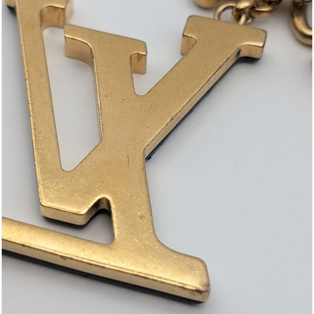 Louis Vuitton Porte Cles Capucines Key Holder Charm Gold Black LV Logo — view 5