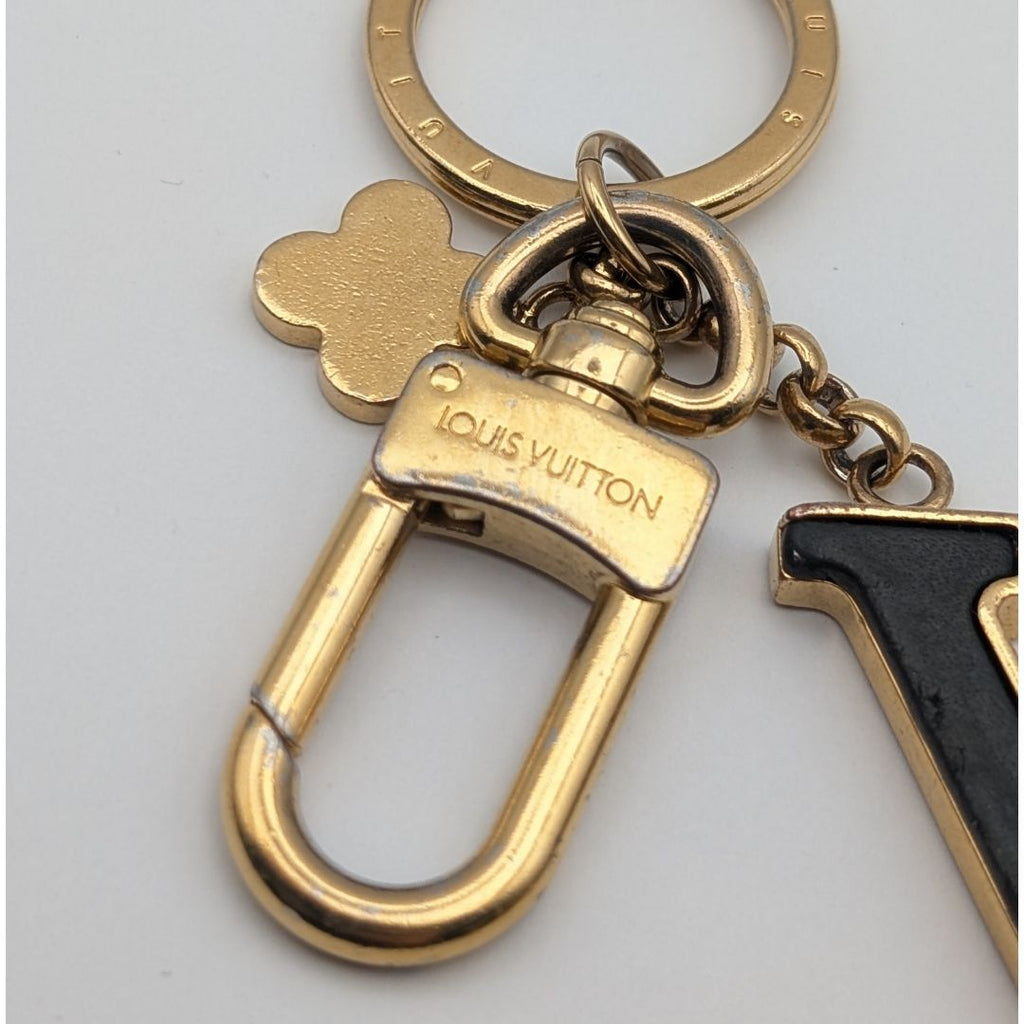 Louis Vuitton Porte Cles Capucines Key Holder Charm Gold Black LV Logo — view 3