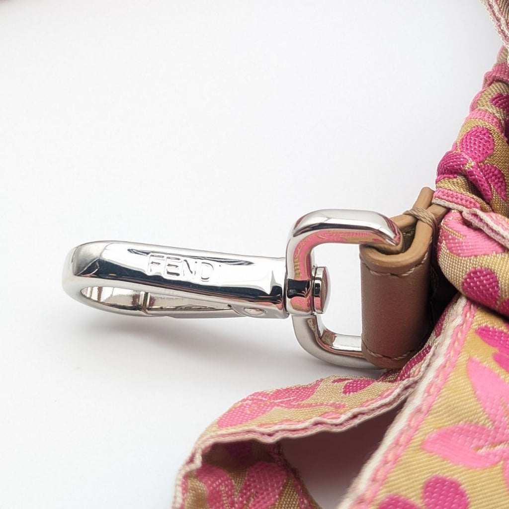 Fendi Shoulder Strap Yue Short Flower Ribbon Beige Pink Silver — view 5