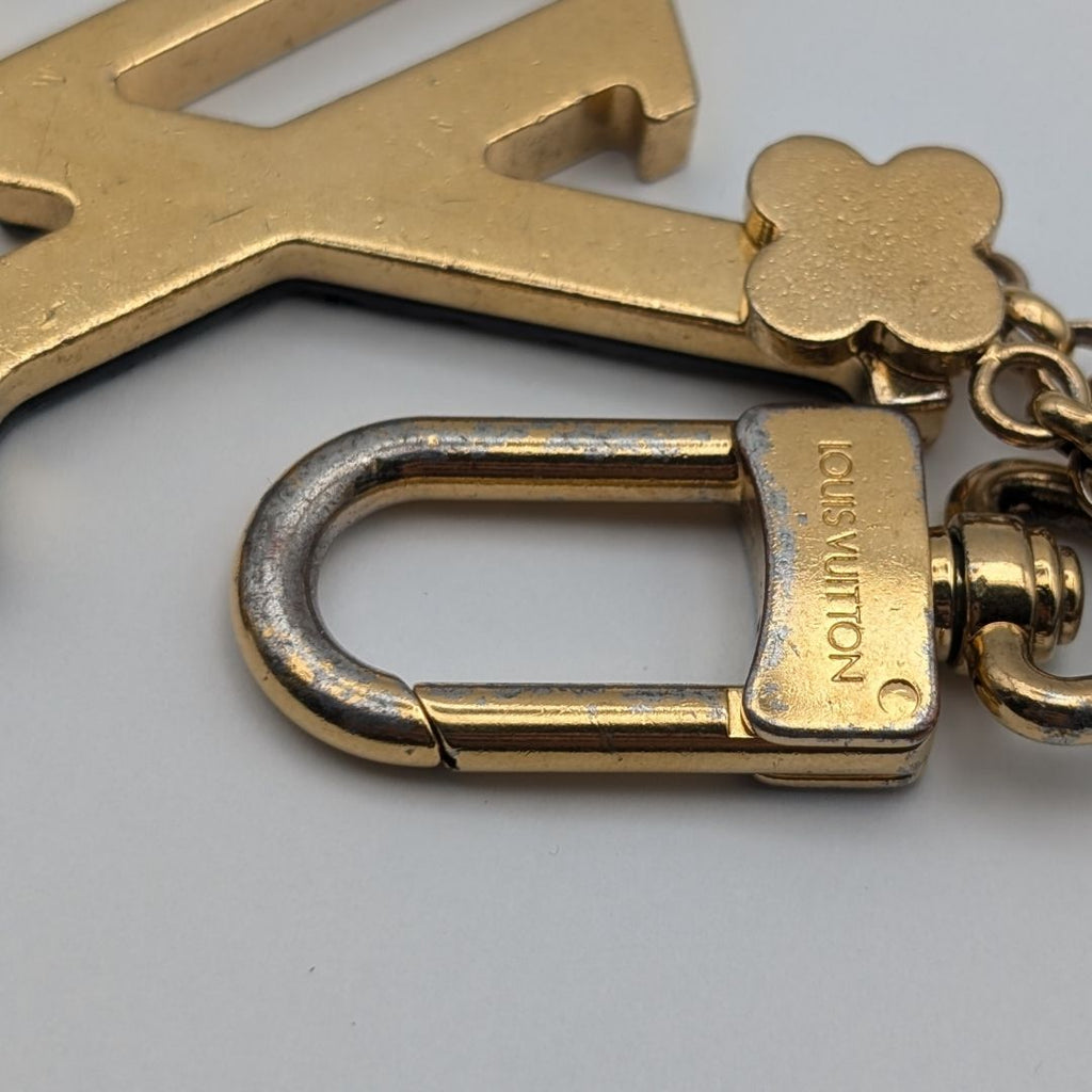 Louis Vuitton Porte Cles Capucines Key Holder Charm Gold Black LV Logo — view 6