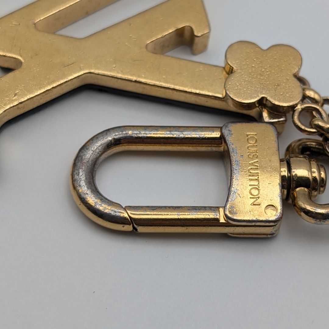 Louis Vuitton Porte Cles Capucines Key Holder Charm Gold Black LV Logo — view 6