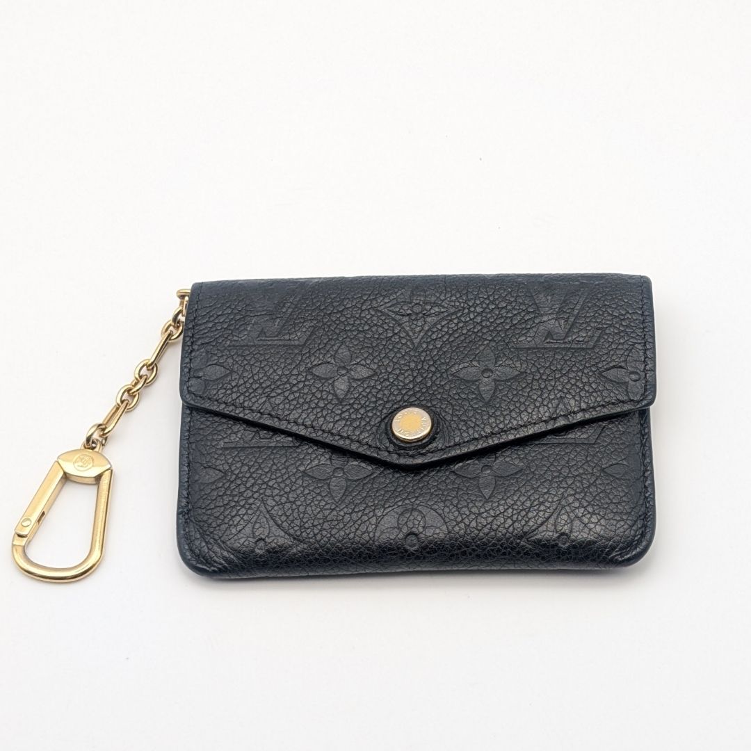 Louis Vuitton Pochette Cles Monogram Empreinte Noir Black Leather Coin Case