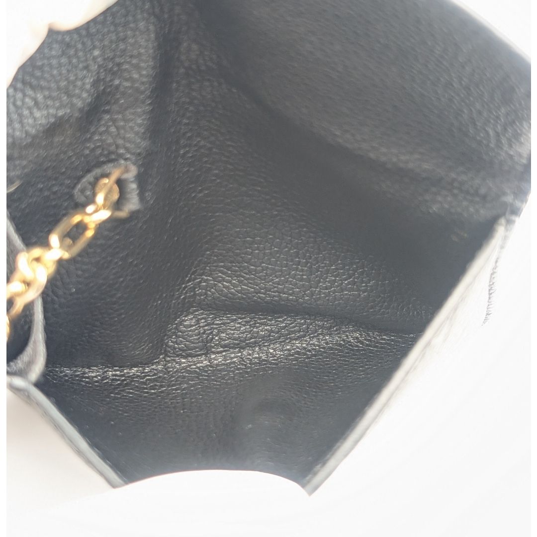 Louis Vuitton Pochette Cles Monogram Empreinte Noir Black Leather Coin Case — view 6