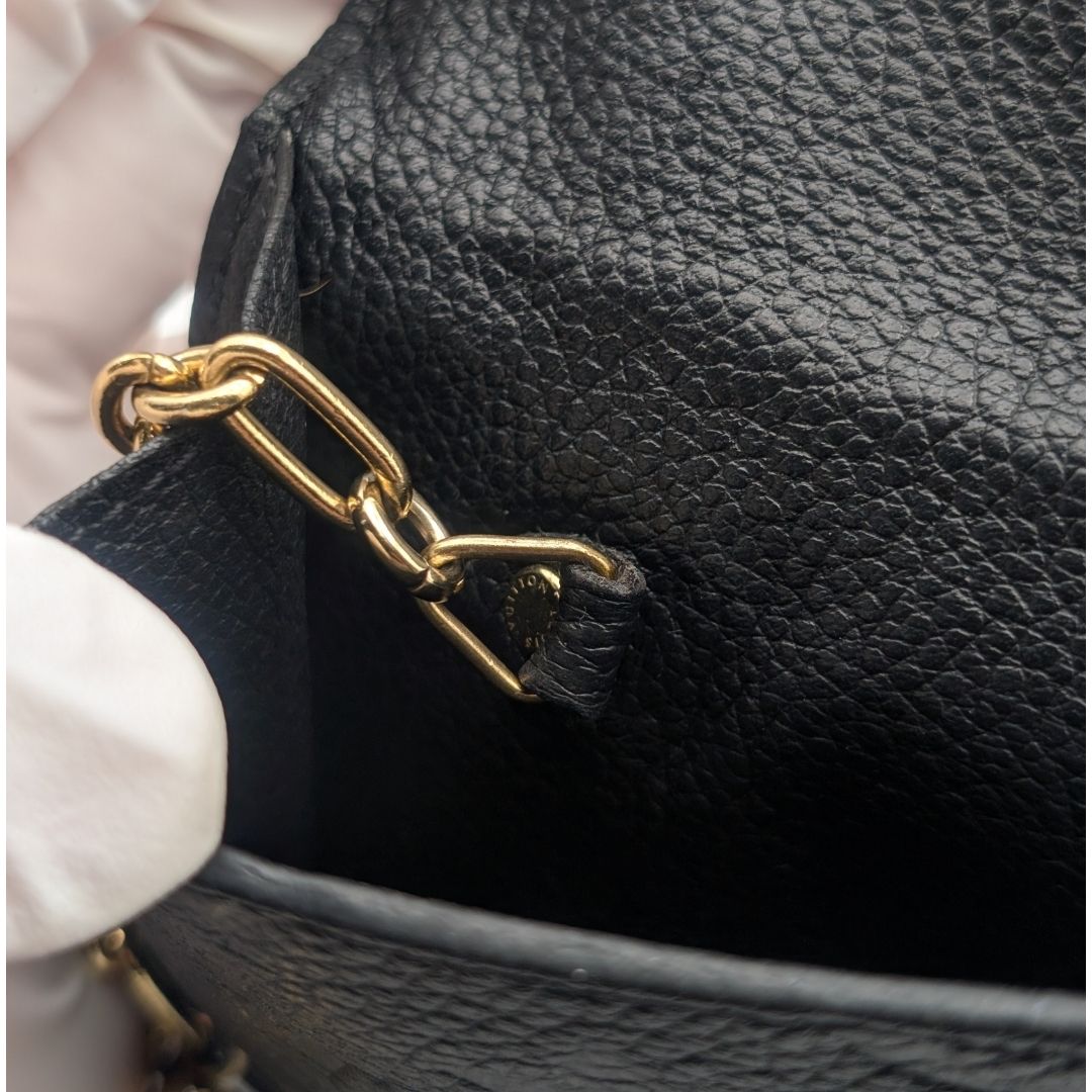 Louis Vuitton Pochette Cles Monogram Empreinte Noir Black Leather Coin Case — view 5