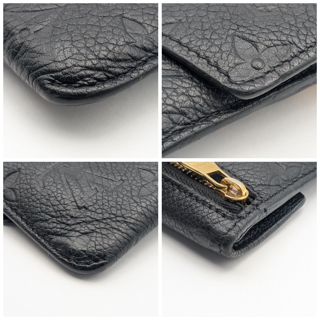 Louis Vuitton Pochette Cles Monogram Empreinte Noir Black Leather Coin Case — view 3