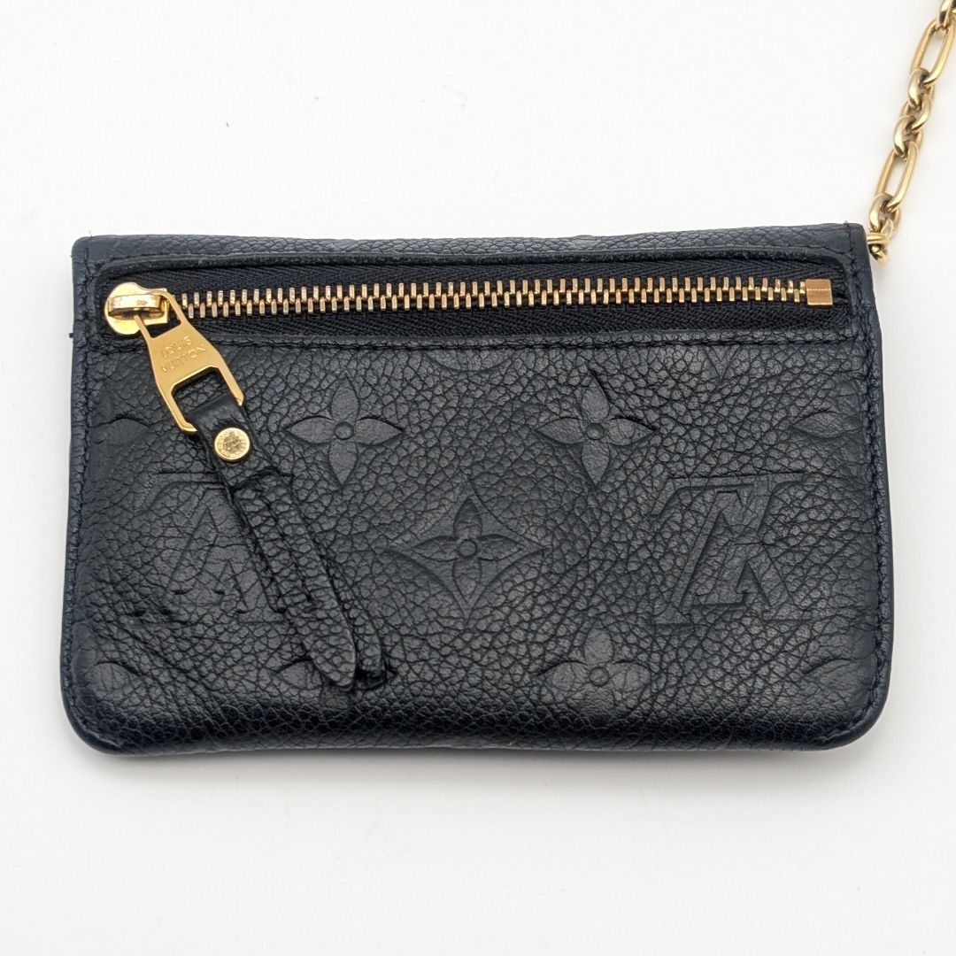 Louis Vuitton Pochette Cles Monogram Empreinte Noir Black Leather Coin Case — view 2