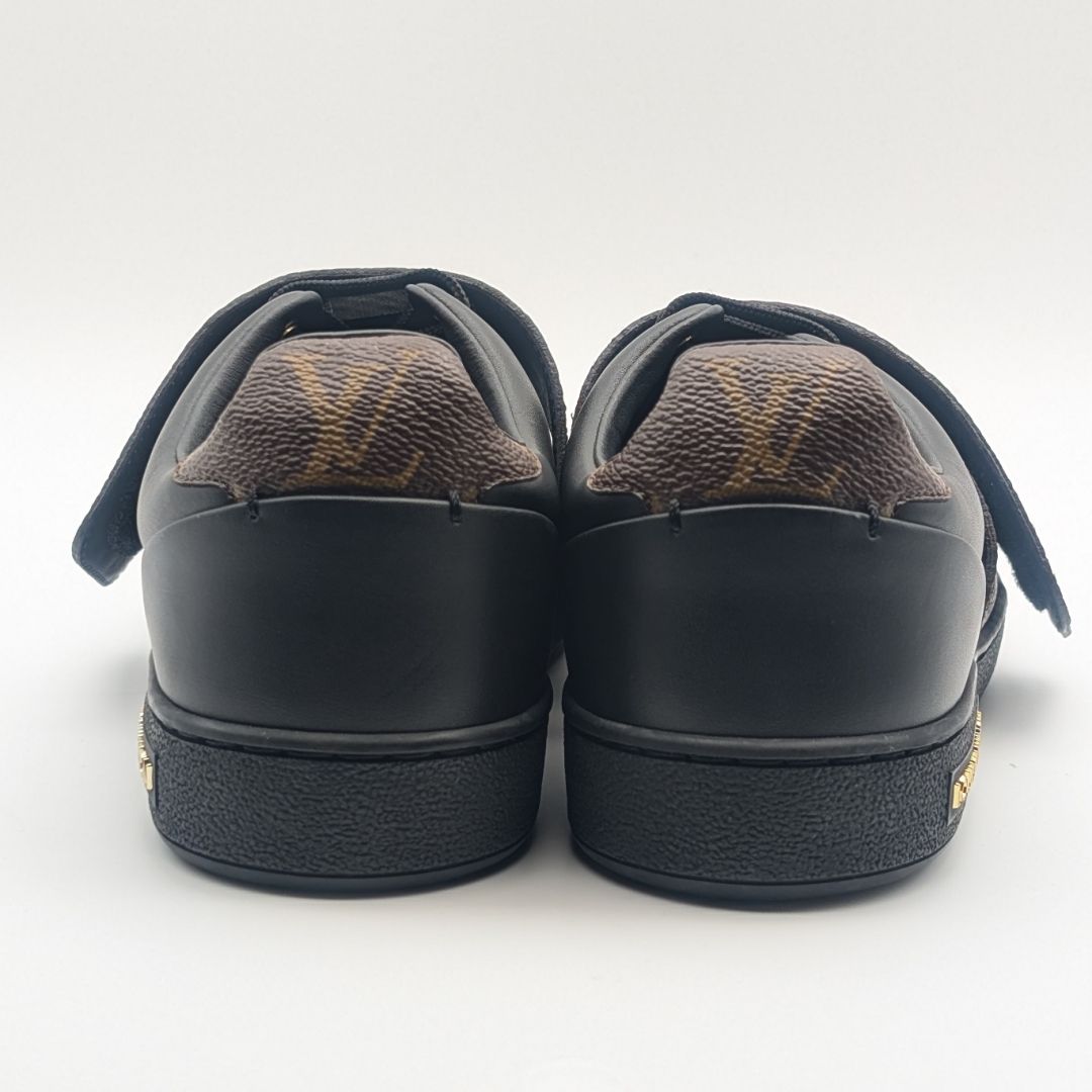 Louis Vuitton Front Row Line Monogram Studs Black Velcro Strap Sneakers — view 4