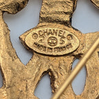 Chanel Brooch CC Logo Gold Vintage Round Thistle 25 — view 7