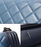 Chanel Chain Shoulder Bag Silver Single Flap Boy 25 — view 6