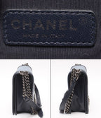 Chanel Chain Shoulder Bag Silver Single Flap Boy 25 — view 4