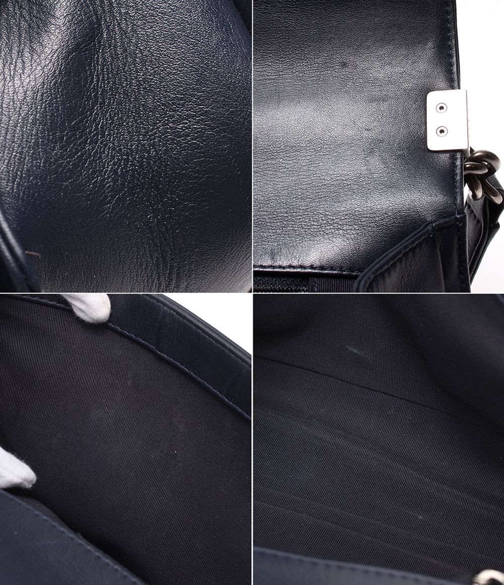 Chanel Chain Shoulder Bag Silver Single Flap Boy 25 — view 8