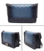 Chanel Chain Shoulder Bag Silver Single Flap Boy 25 — view 2