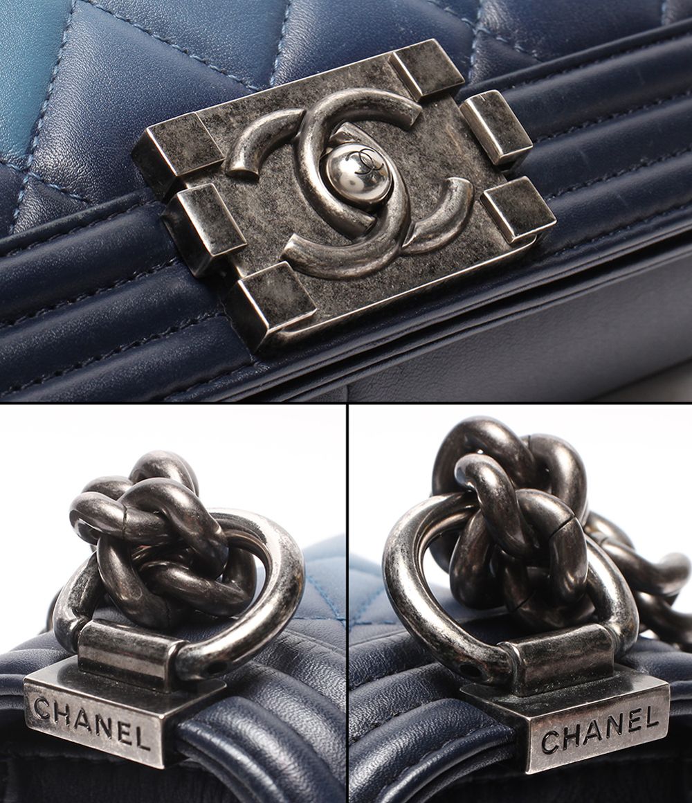 Chanel Chain Shoulder Bag Silver Single Flap Boy 25 — view 7