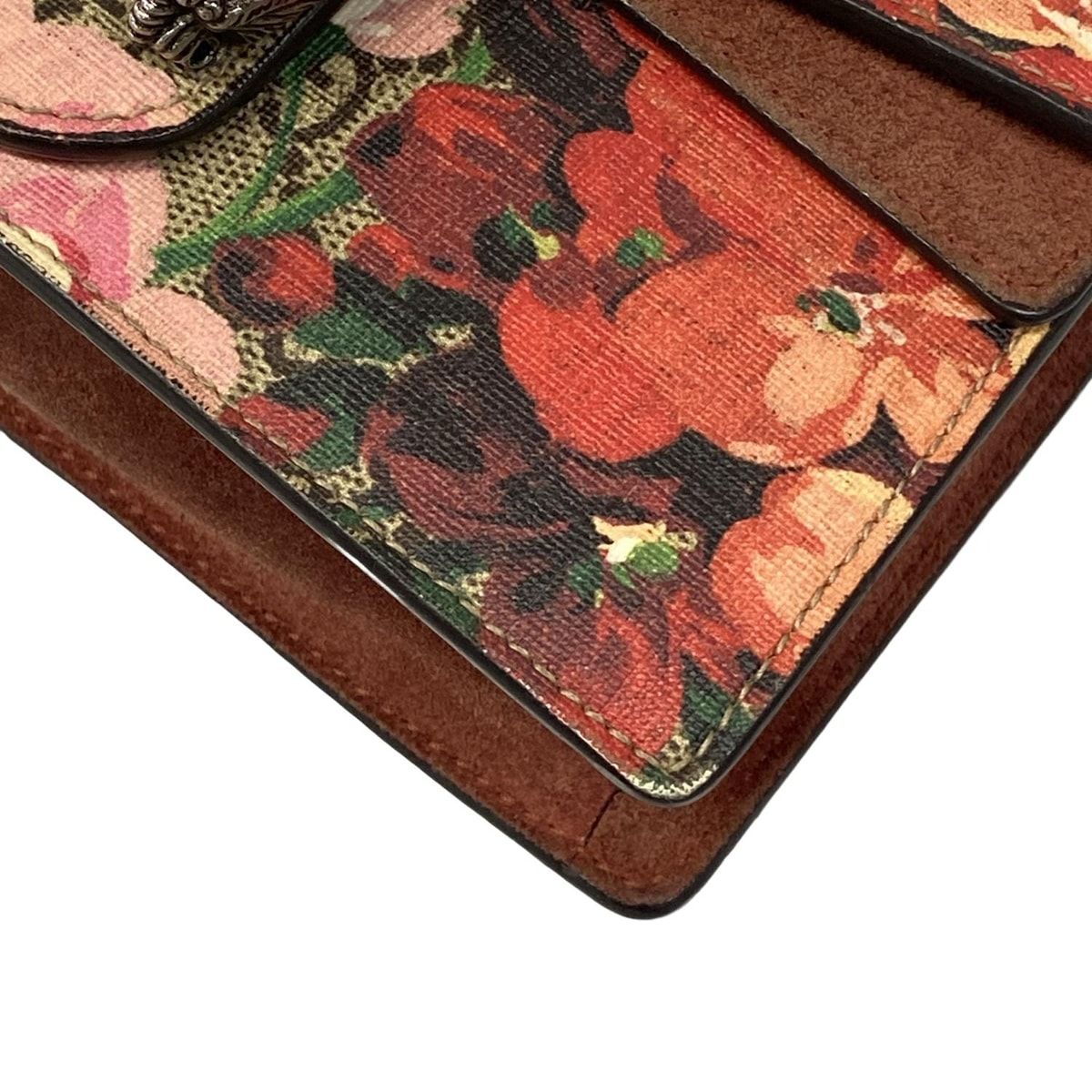 Gucci Shoulder Bag Dionysus GG Blue Mus Beige Pink Multi Floral Chain — view 6