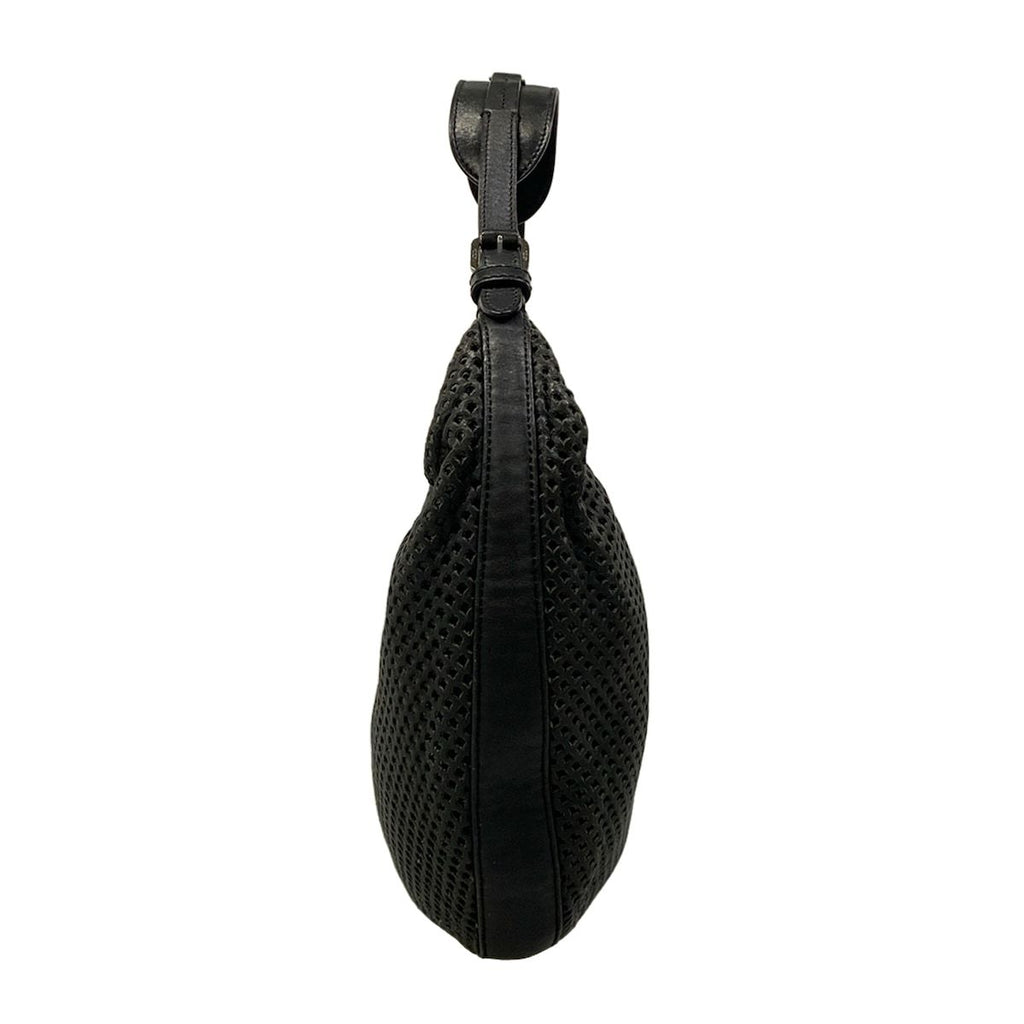 Dior Shoulder Bag Black Perforated Leather — view 2