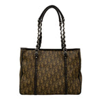 Dior Tote Romantic Trotter Dark Brown Chain Shoulder Leather — view 3