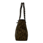Dior Tote Romantic Trotter Dark Brown Chain Shoulder Leather — view 4
