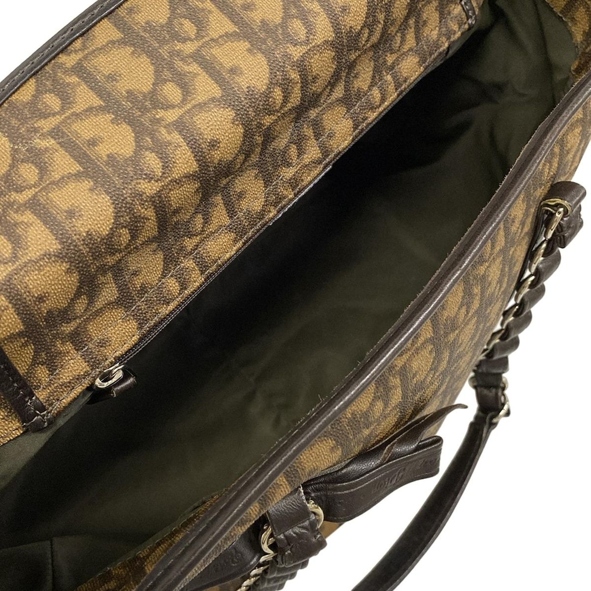 Dior Tote Romantic Trotter Dark Brown Chain Shoulder Leather — view 7