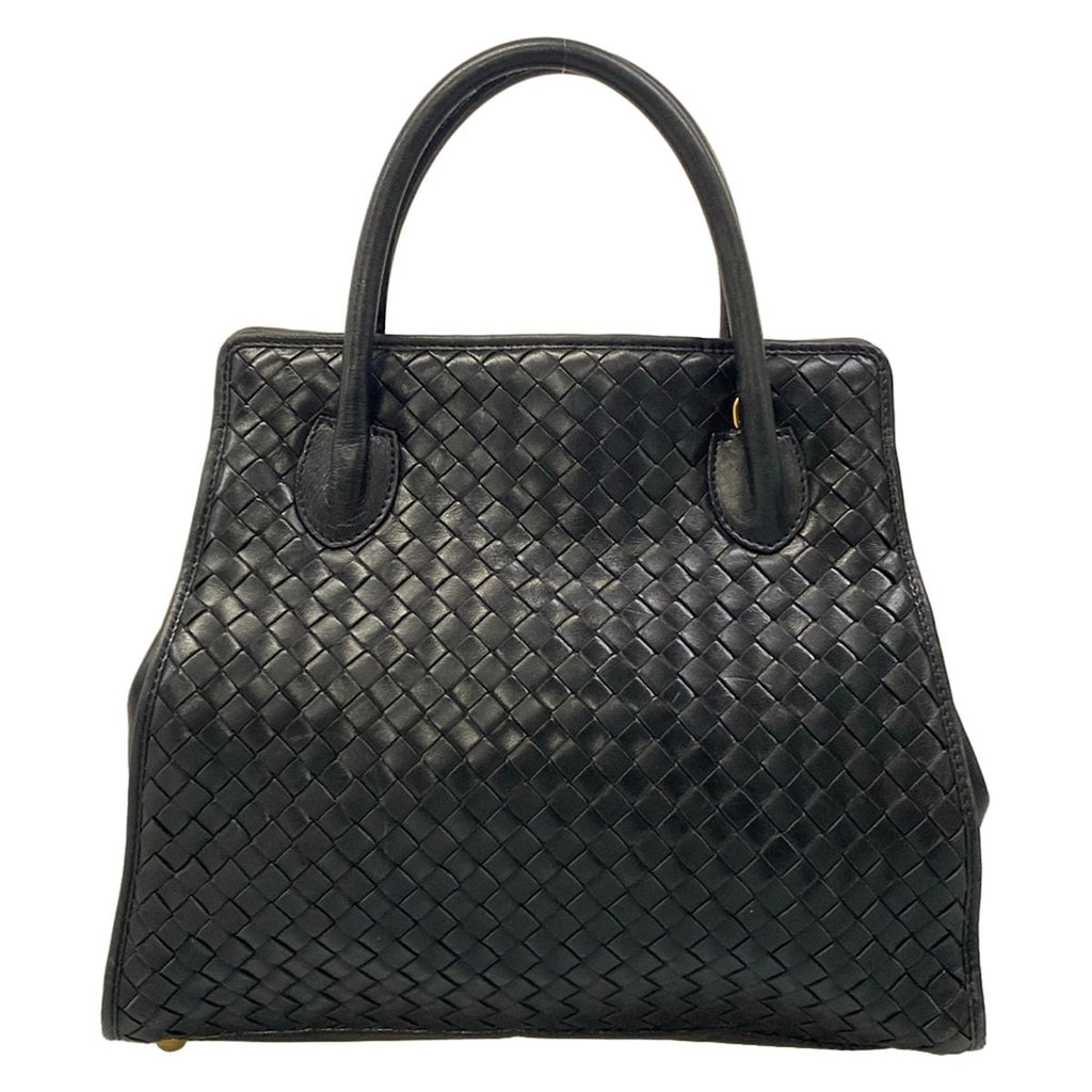 Bottega Veneta Handbag Intrecciato Black Leather