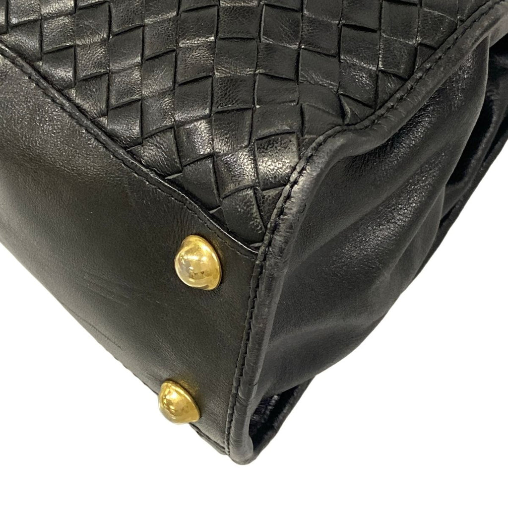 Bottega Veneta Handbag Intrecciato Black Leather — view 6