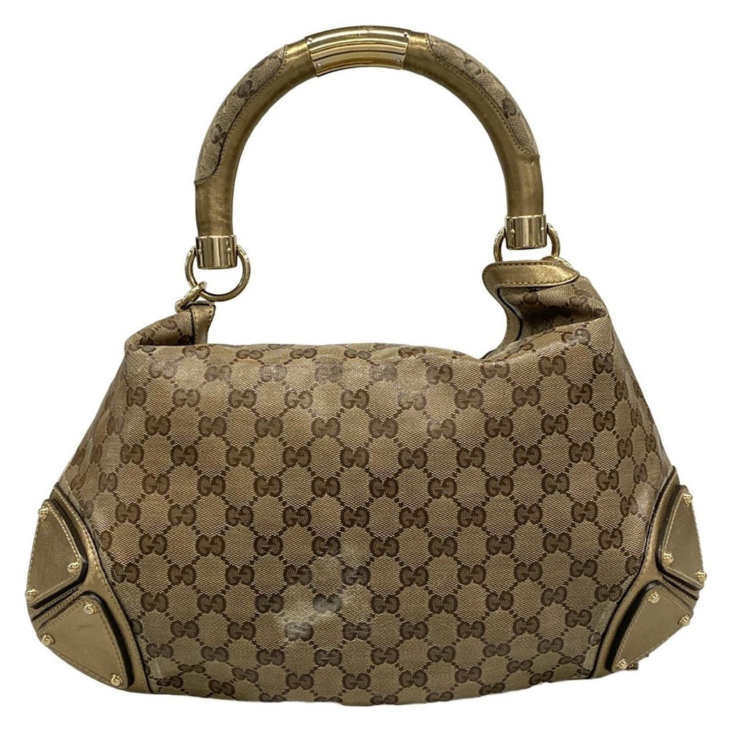 Gucci Handbag Indie Beige Dark Brown Gold Leather — view 3