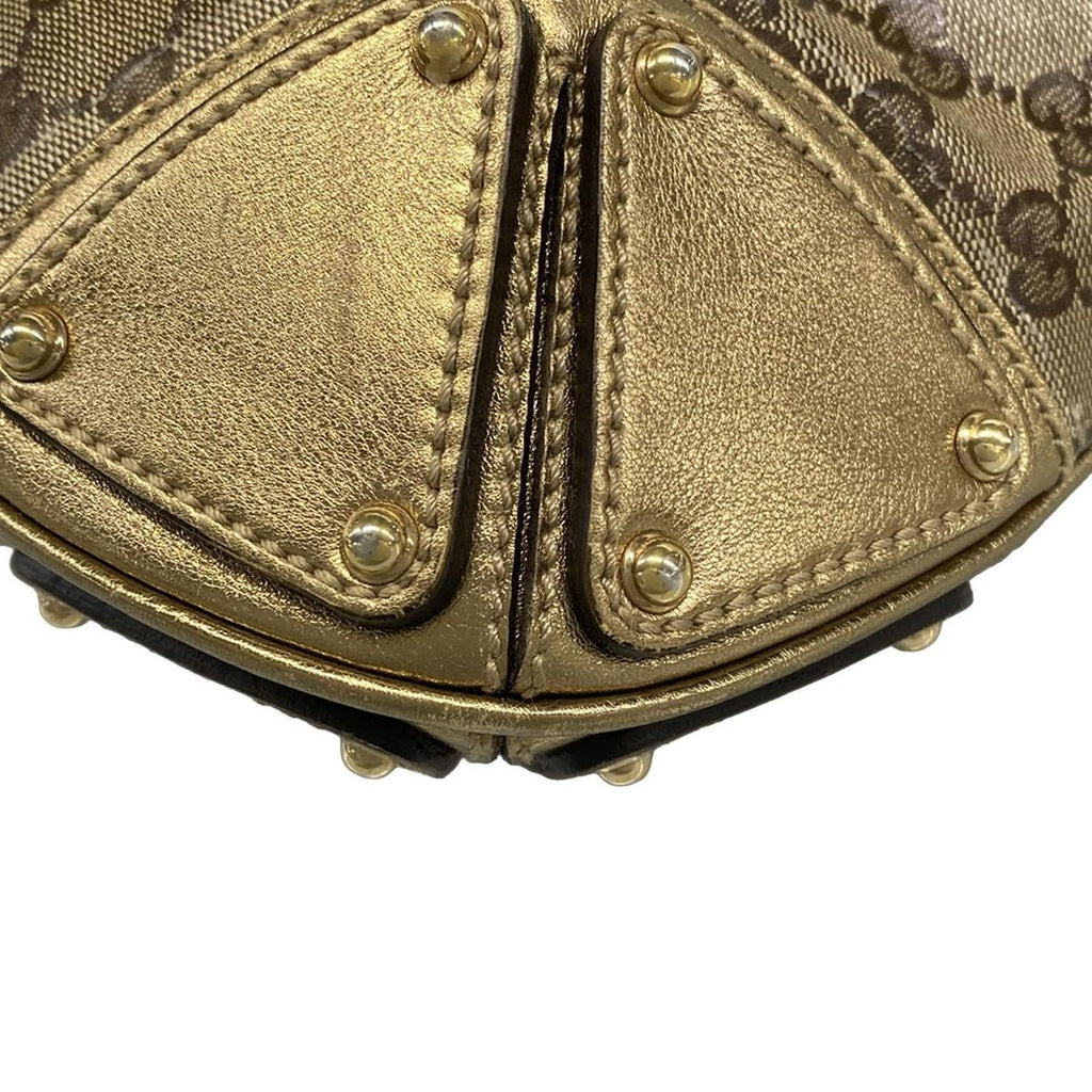 Gucci Handbag Indie Beige Dark Brown Gold Leather — view 6