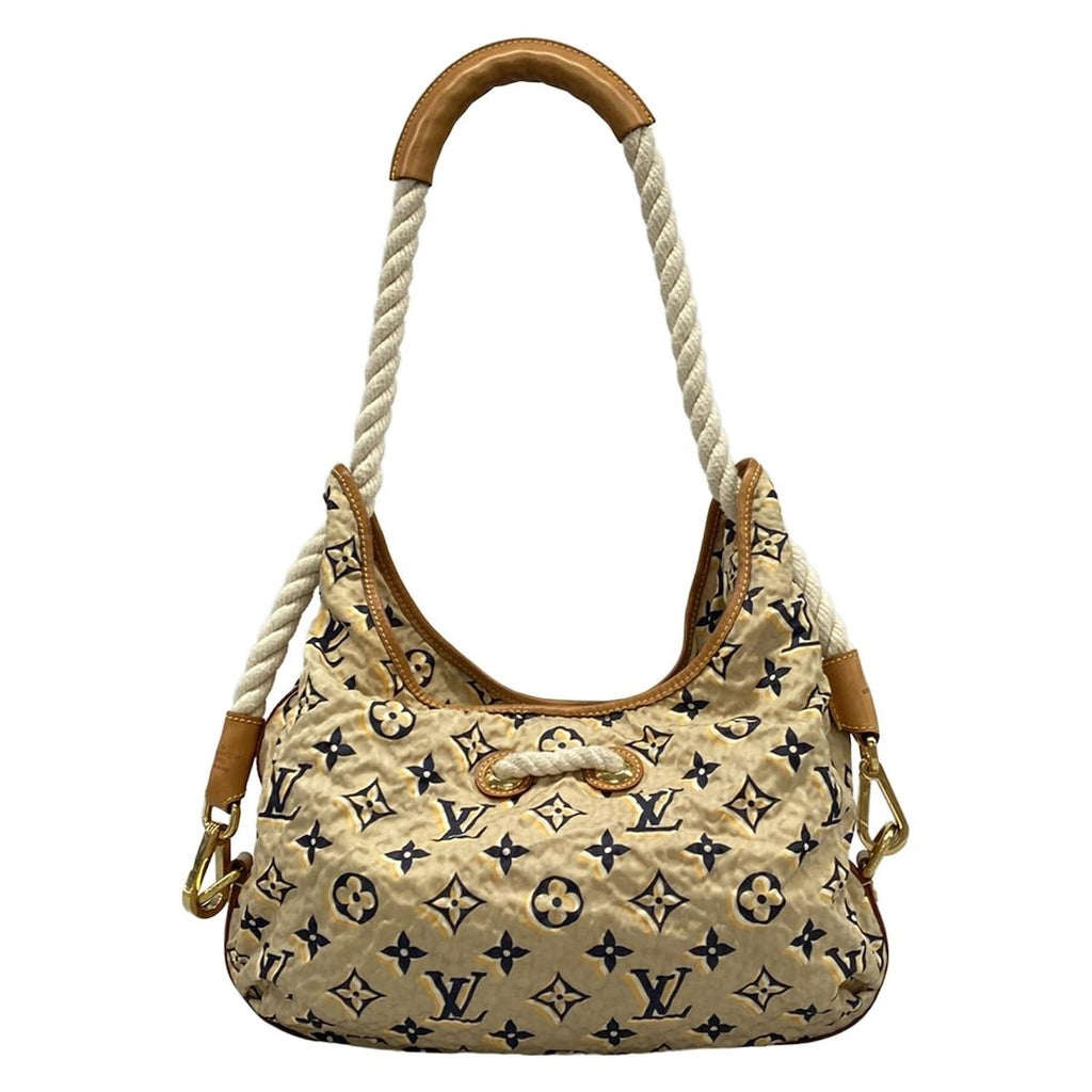 Louis Vuitton Shoulder Bag Collection Line Bulle MM Beige Cotton — view 3