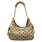 Louis Vuitton Shoulder Bag Collection Line Bulle MM Beige Cotton — view 3