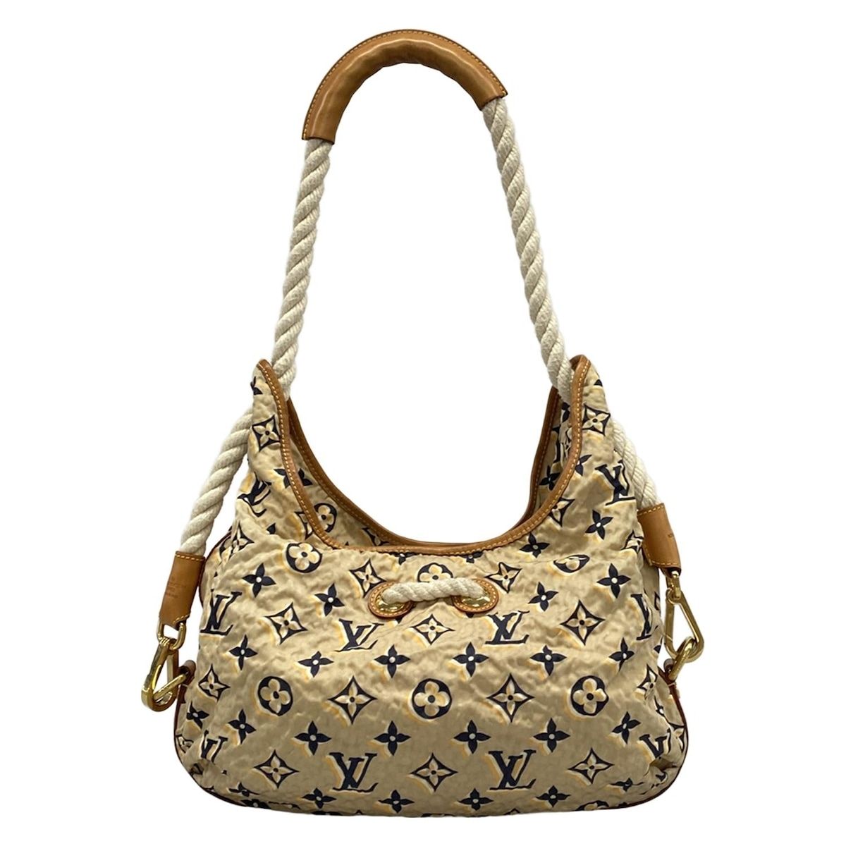 Louis Vuitton Shoulder Bag Collection Line Bulle MM Beige Cotton — view 3
