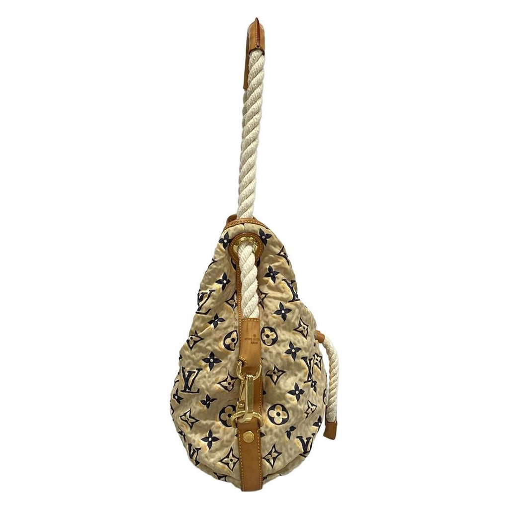 Louis Vuitton Shoulder Bag Collection Line Bulle MM Beige Cotton — view 2