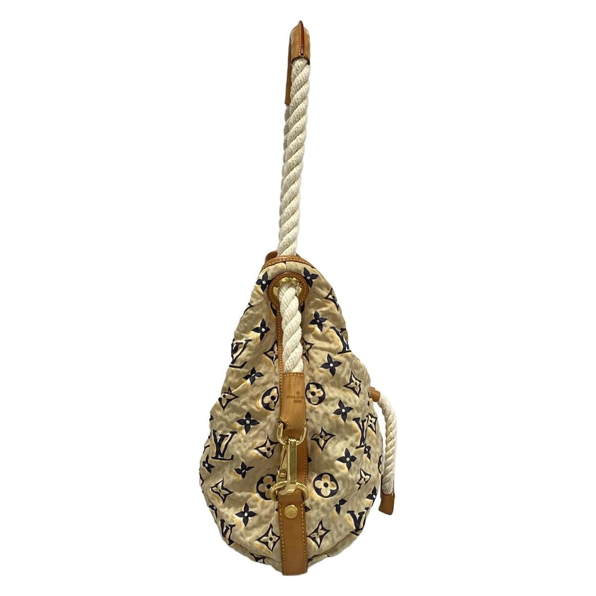 Louis Vuitton Shoulder Bag Collection Line Bulle MM Beige Cotton — view 2