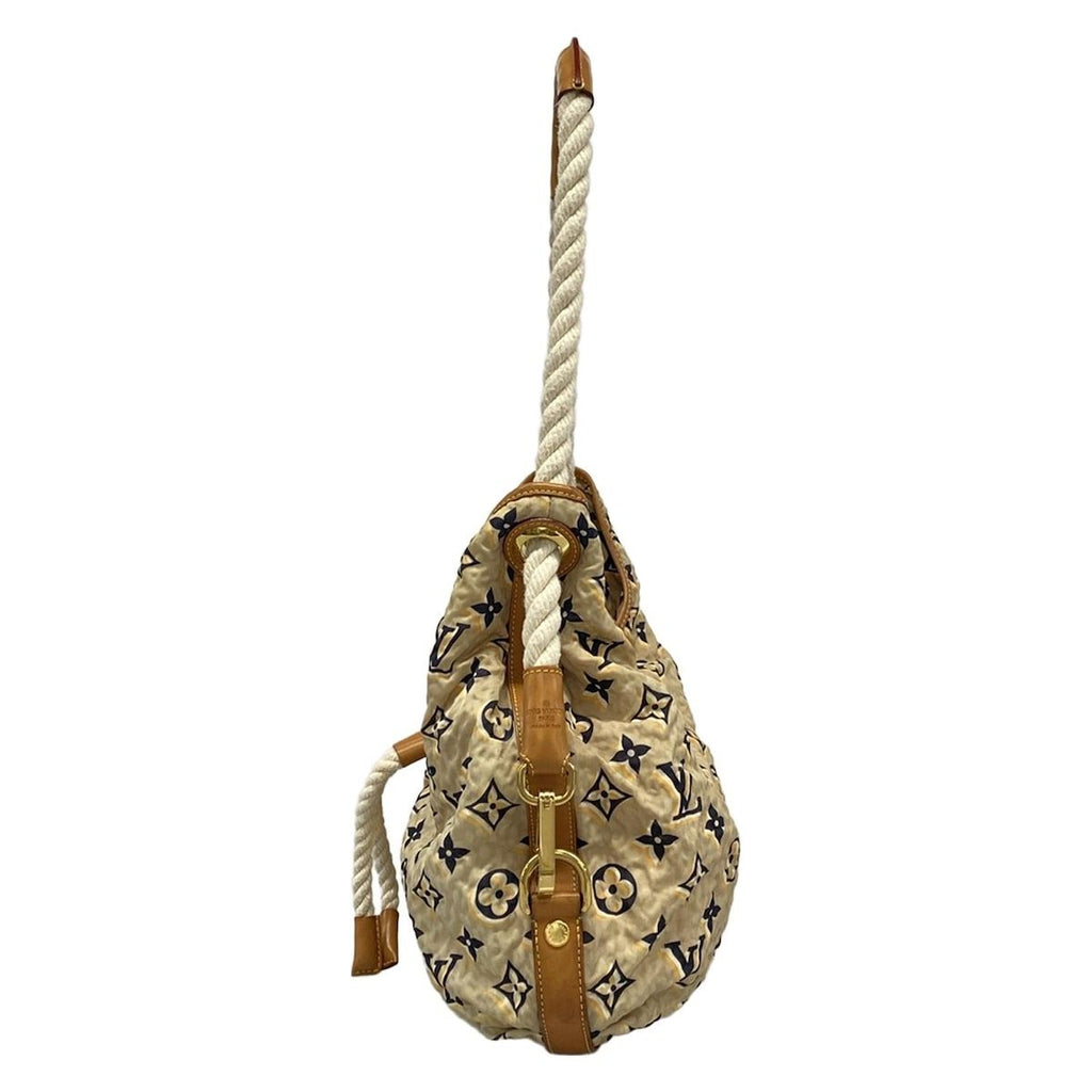 Louis Vuitton Shoulder Bag Collection Line Bulle MM Beige Cotton — view 4