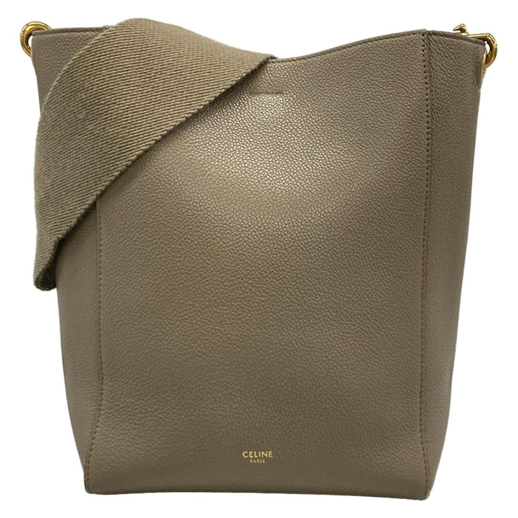 Celine Shoulder Bag Sangles Small Beige Leather