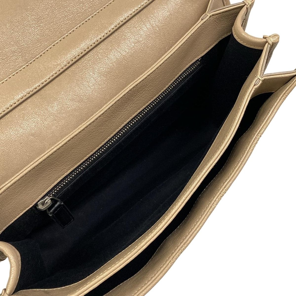 Saint Laurent Paris Shoulder Bag Beige Chain Leather — view 7