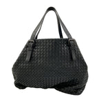 Bottega Veneta Tote Cesta Black Leather