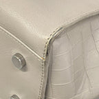 Saint Laurent Paris Handbag Baby Downtown Cabas Light Gray Embossed Leather — view 6