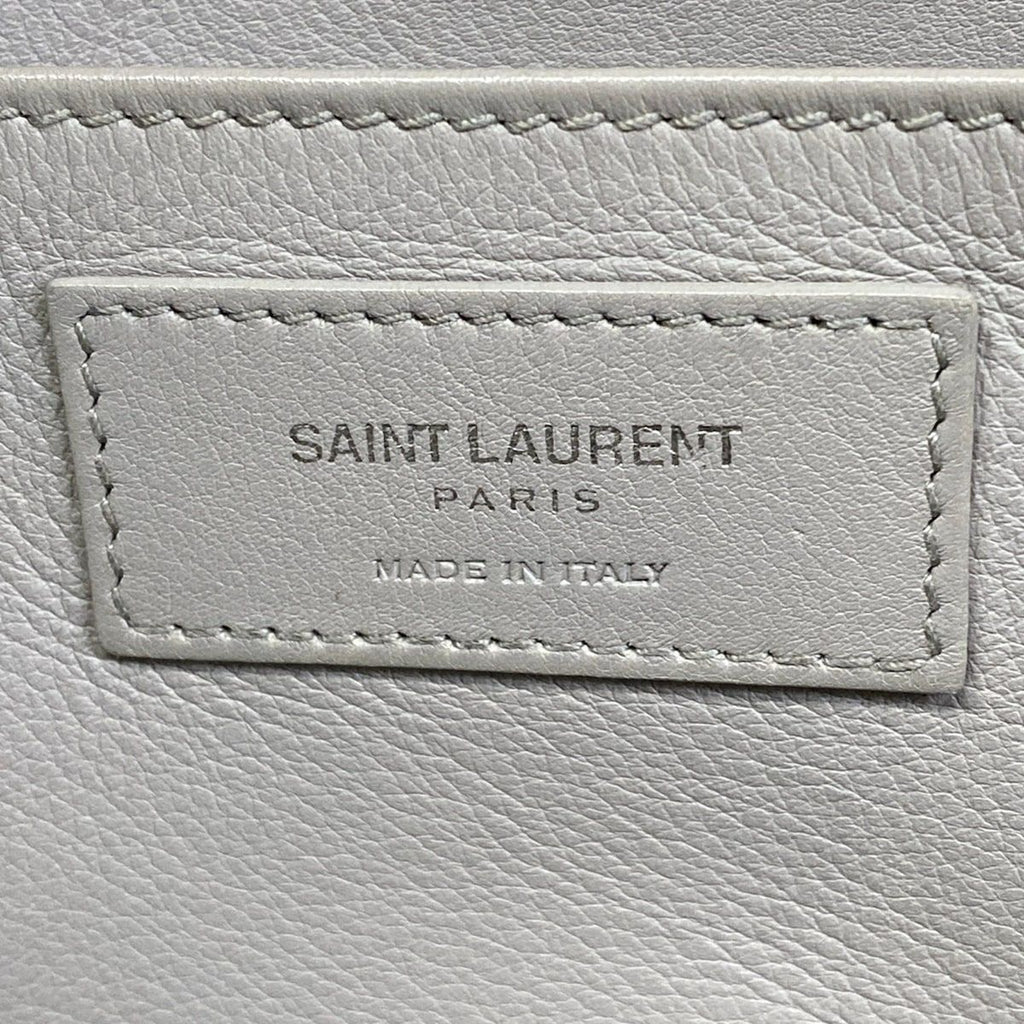 Saint Laurent Paris Handbag Baby Downtown Cabas Light Gray Embossed Leather — view 9
