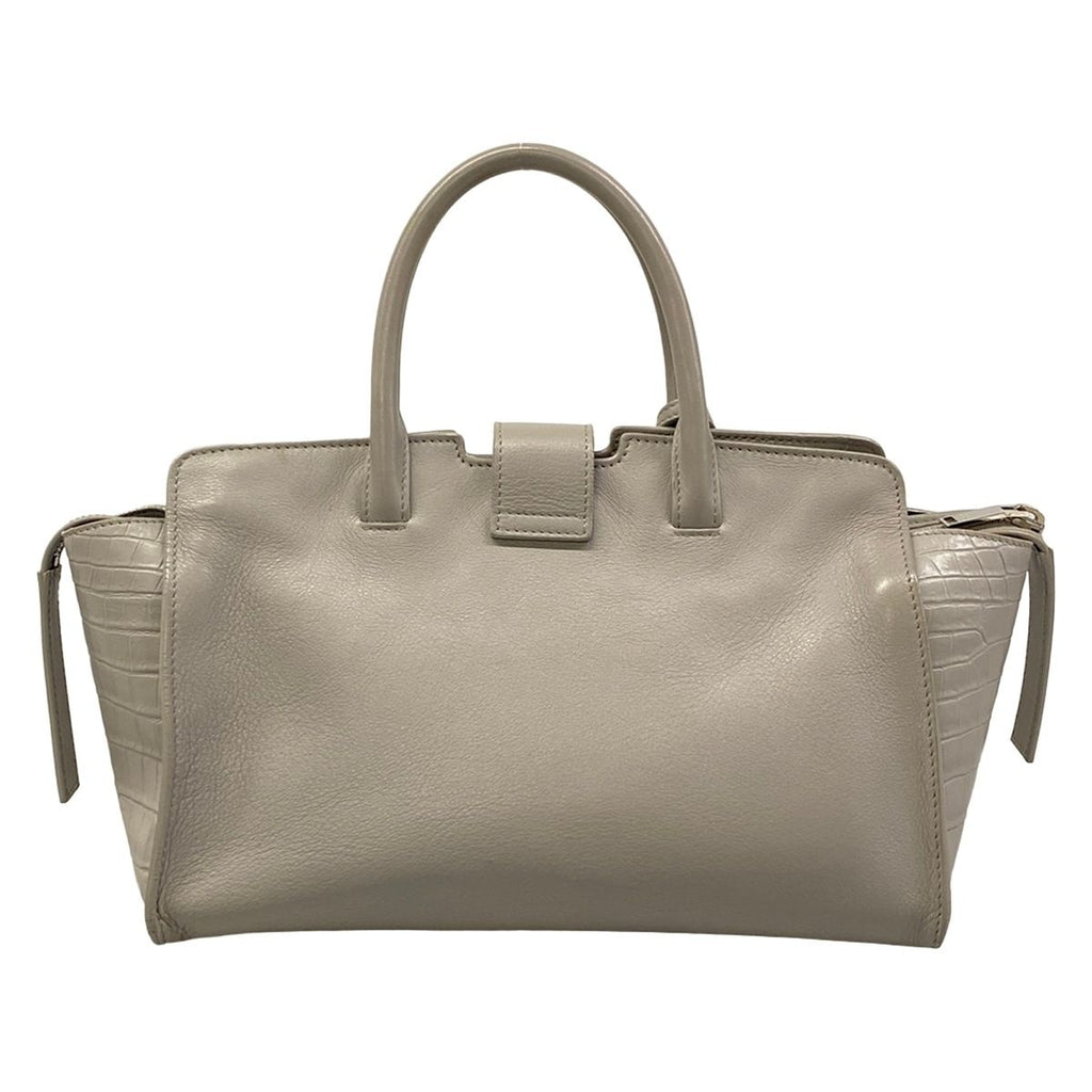 Saint Laurent Paris Handbag Baby Downtown Cabas Light Gray Embossed Leather — view 3