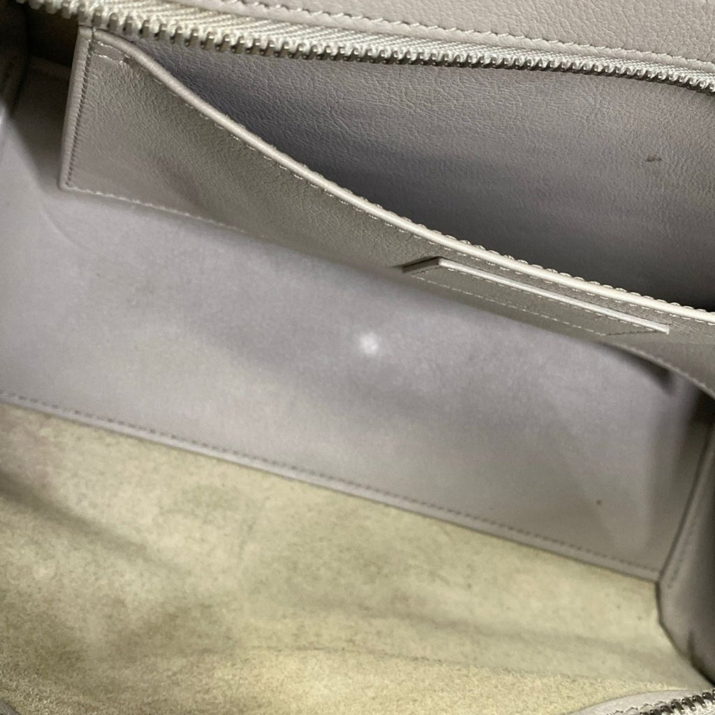 Saint Laurent Paris Handbag Baby Downtown Cabas Light Gray Embossed Leather — view 7