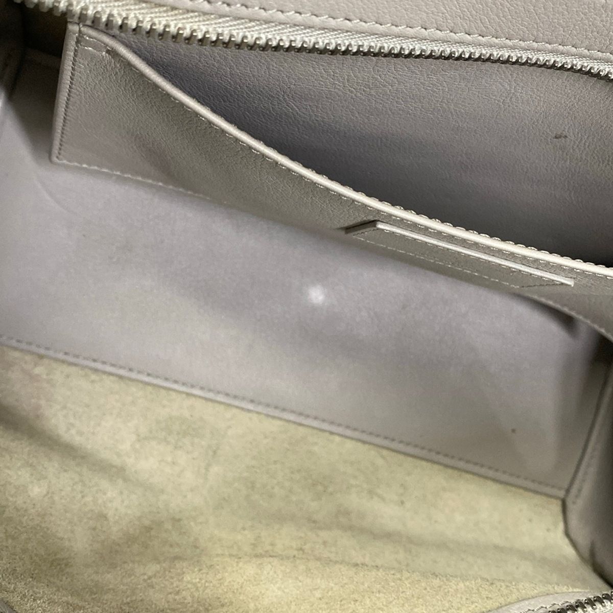 Saint Laurent Paris Handbag Baby Downtown Cabas Light Gray Embossed Leather — view 7
