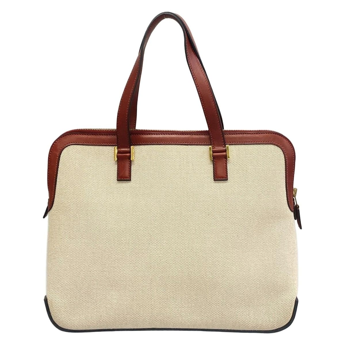 Hermes Handbag Escapade Ivory Rouge Ash Gold Leather — view 3