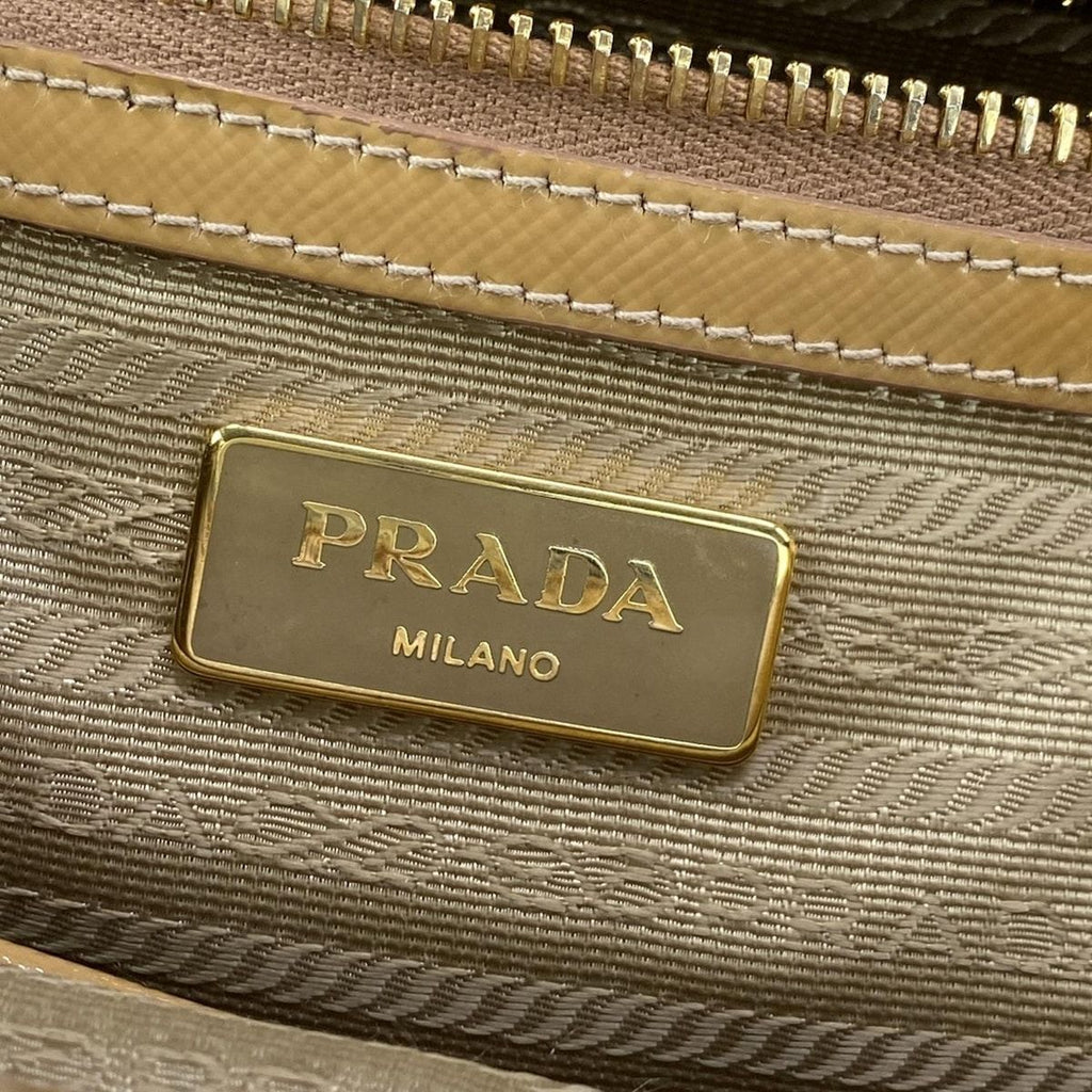 Prada Galleria Mini Bag Light Brown Leather — view 9