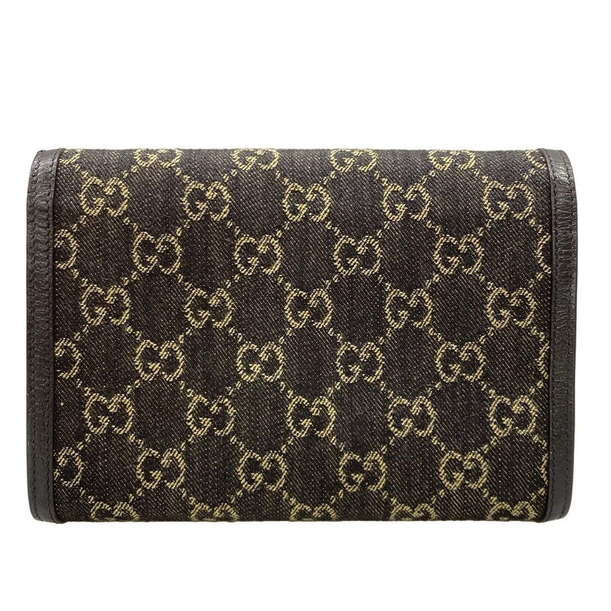 Gucci Wallet Dionysus GG Pattern Black Beige Chain Strap Removable Leather — view 2