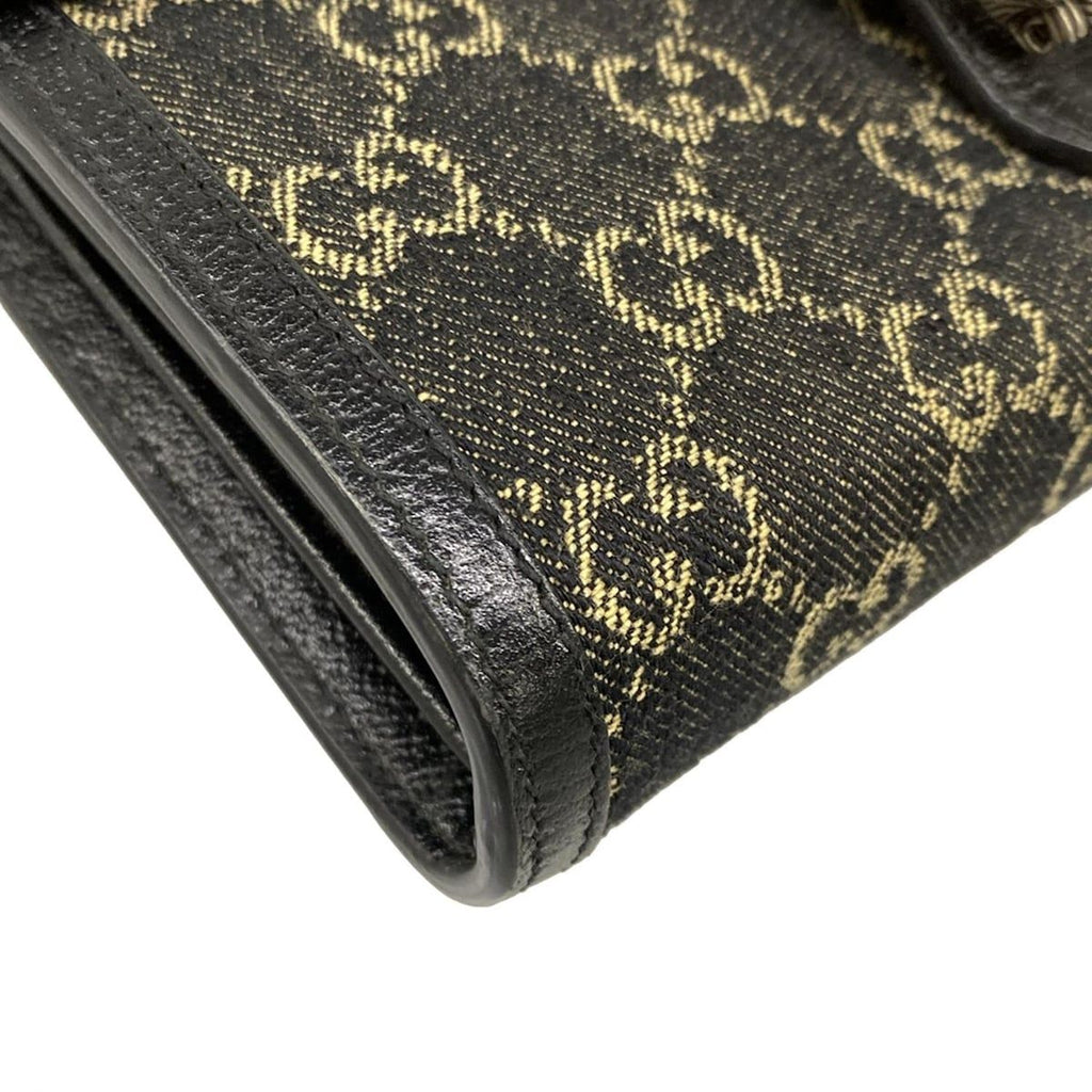Gucci Wallet Dionysus GG Pattern Black Beige Chain Strap Removable Leather — view 7